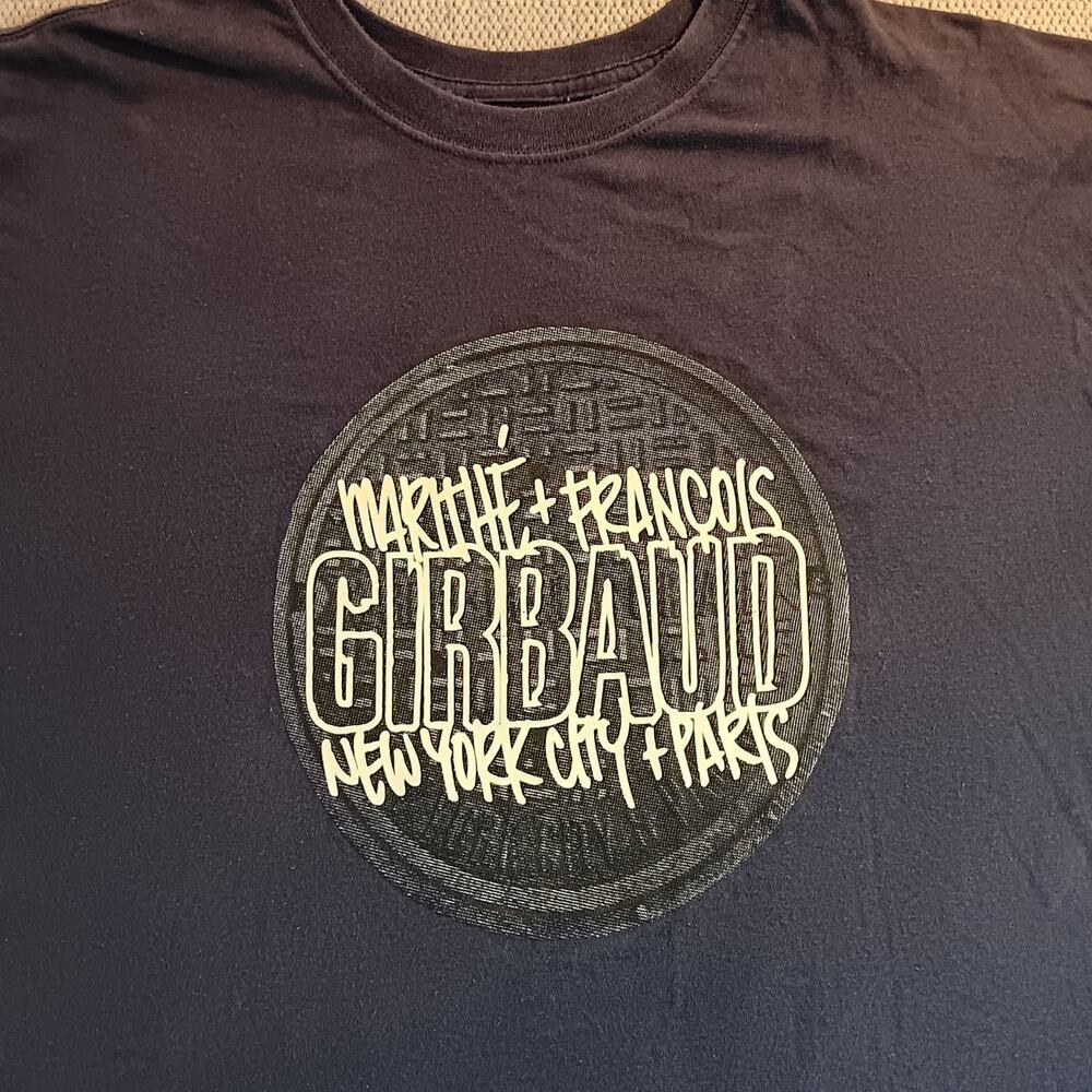 Marithe Francois Girbaud Vintage Tee 2XL Dark Blue Fade‎ New York Paris Street